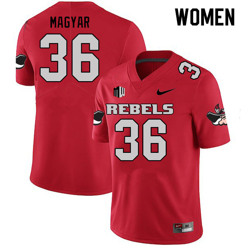 Women #36 Chad Magyar UNLV Rebels College Football Jerseys Sale-Scarlet - Click Image to Close